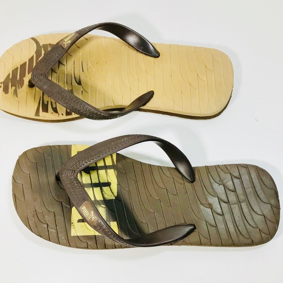 puma brown slippers